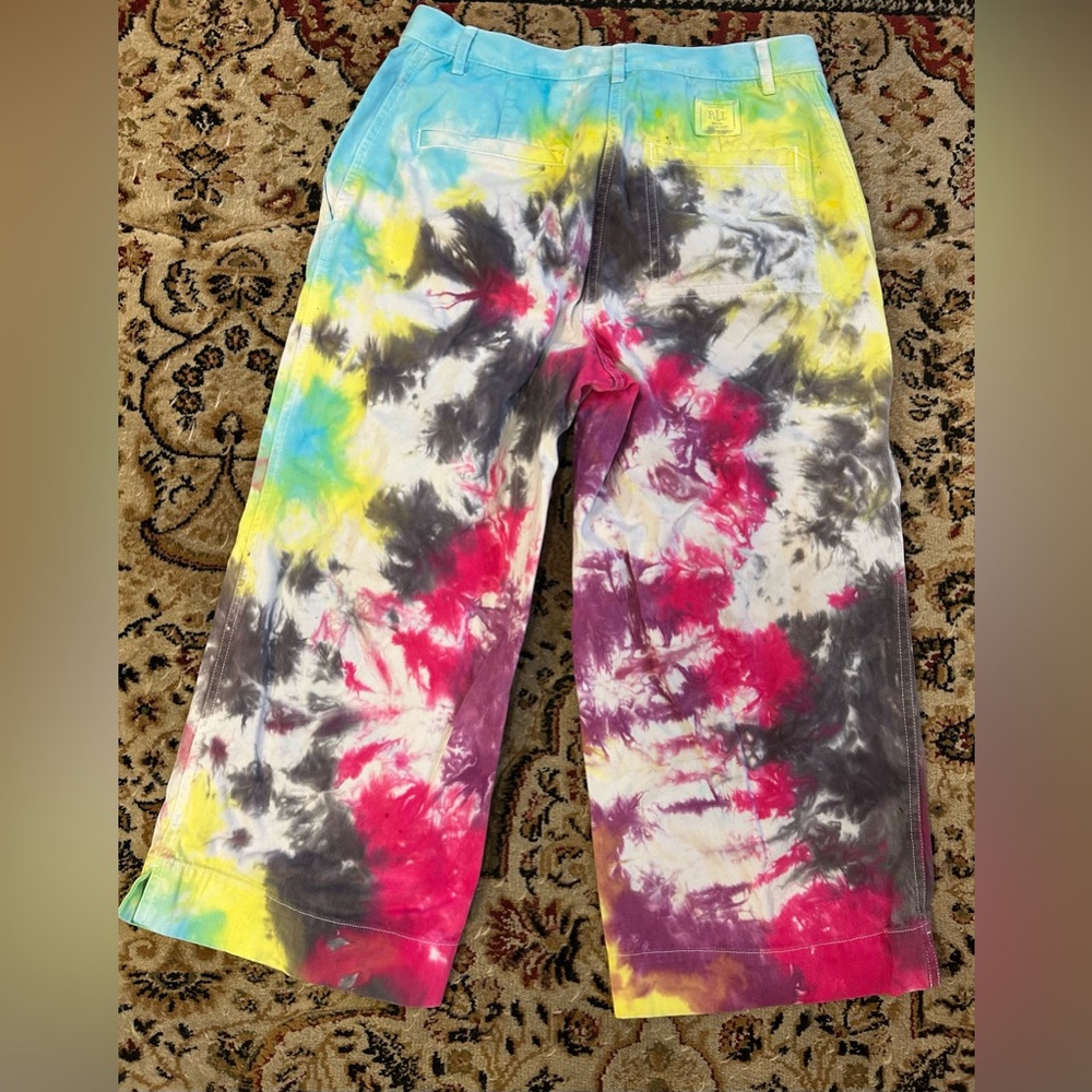Lauren Ralph Lauren women Tie Dye Crooked Pant Petite Size 2P NEW WITHOUT TAG
